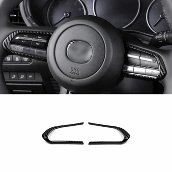 Наклейка на рамку кнопки рулевого колеса автомобиля, накладка из ABS углеродного волокна для Mazda CX-30 2019 2020 Аксессуары для интерьера