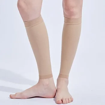 1 пара мужских компрессионных рукавов для фитнеса икр, женские поддерживающие носки без носков, подходящие для голени, шина для снятия боли в ногах При беге