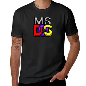 Классический значок MS-DOS, Ретро-пиксельная футболка с компьютерным символом, Быстросохнущая футболка, топы больших размеров, футболки, Мужские футболки для мужчин