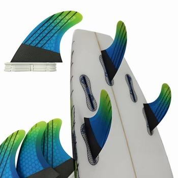 M Tri Ласты UPSURF FCS 2 Ласты G5 С Высокоэффективным Карбоновым Стекловолоконным Сердечником Для Доски для серфинга Градиентного Цвета Shortboard Fin Double Tab2