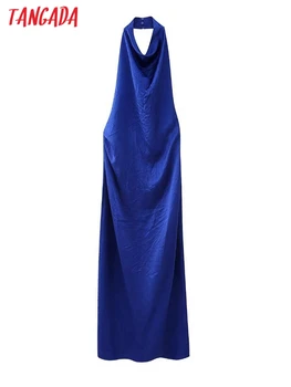 Tangada 2023 Новое Женское платье на бретелях с открытой спиной, без рукавов, Женское Макси-платье для вечеринки BE179