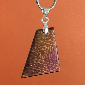 Ожерелье из железного метеорита Muonionalusta Свадебный подарок Коллекция подвесок из натурального метеоритного материала - TD105