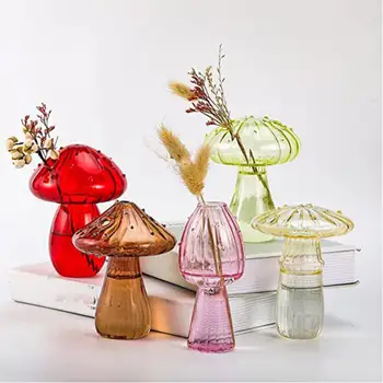 Ваза для цветов Очаровательная плантатор из прозрачного стекла в форме гриба Уникальная станция для размножения растений для украшения дома
