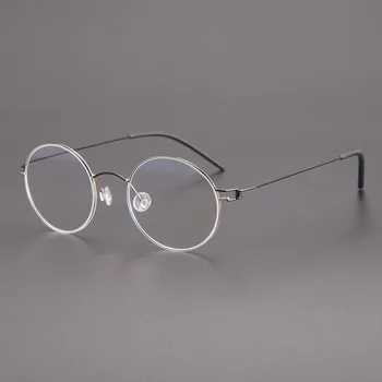 Безвинтовые ультралегкие оптические очки ручной работы в овальной тонкой оправе, тонкие ножки для мужчин и женщин, деловые очки для близорукости.