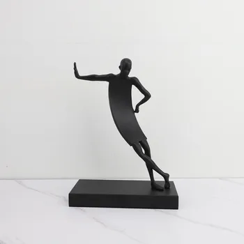 Креативная металлическая абстрактная скульптура человека, Черный Человек, Украшение для спальни, кабинета, гостиной, Искусство, Аксессуары для домашнего декора.