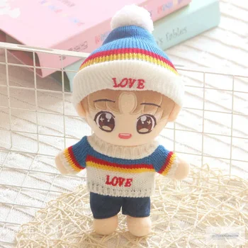 кукольная одежда 20 см, милые аксессуары для кукол, свитер, вязаная шапка, костюм, брюки, Корейские куклы Kpop EXO idol, подарок для девочки-игрушки 