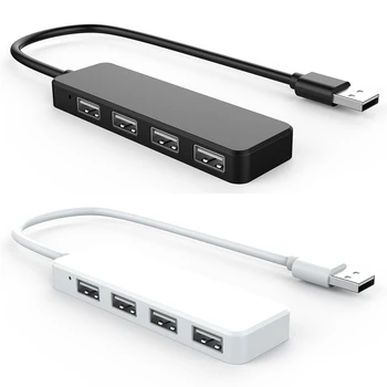 2 шт. ультратонкий USB-концентратор с 4 портами USB 2.0, белый и черный