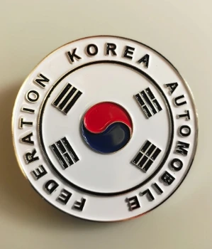 отличная автомобильная 3D Металлическая решетка радиатора Флаг Республики Корея Эмблема Значок Наклейка Аксессуары Countryman многоцветный 8,5 см 3,35 дюйма