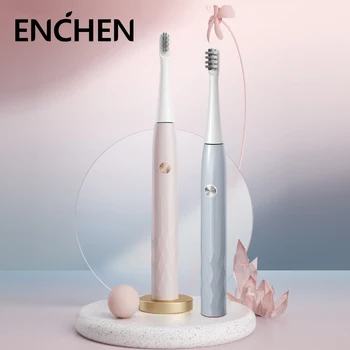Электрическая зубная щетка ENCHEN T501 со звуковой вибрацией, перезаряжаемая зубная щетка для взрослых, мягкая щетина, водонепроницаемая для всего тела, зубная щетка