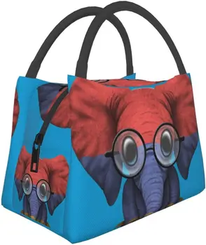 Портативная изолированная сумка для ланча, очки-слоненок, Армянский флаг, сумка-бенто для офиса, школы, пеших прогулок, пикника на пляже, рыбалки
