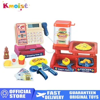 Игрушки кассира Kmoist, детский кассовый аппарат, игра-головоломка, имитация игрушечного домика, касса супермаркета, Электрические игрушки для родителей и детей
