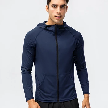 Мужские куртки для бега, спортивная куртка с капюшоном на молнии для спортзала, толстовка для занятий бегом, толстовка для фитнеса, повседневная спортивная одежда для бега