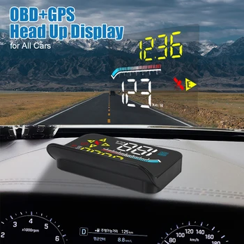 M13 OBD GPS HUD Автоматический головной дисплей Цифровые часы Спидометр Километраж Метр Тестер сигнализации скорости Аксессуары для проектора на лобовое стекло автомобиля