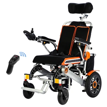 Китайское Автоматическое Карбоновое Складное Легкое Дешевое Инвалидное кресло с Электроприводом с дистанционным управлением