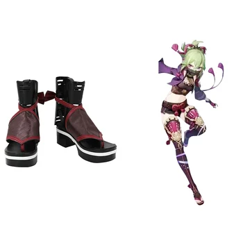 Обувь для косплея Genshin Impact Kuki Shinobu Сапоги Аксессуары для костюмов на Хэллоуин Коричневые туфли Kuki Shinobu на заказ