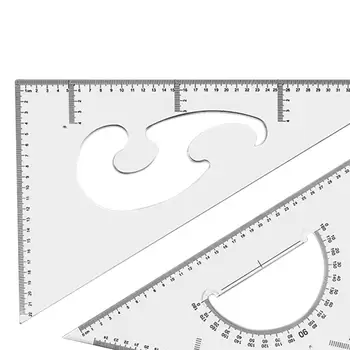 2x Треугольная линейка Квадратная Многоцелевая Профессиональная прозрачная измерительная линейка для плотницких работ, инженеров, художников, черчения дизайна