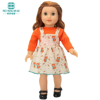 Кукольная одежда для новорожденной американской куклы 43-45 см, модный костюм с юбкой на подтяжках, комбинезон с марлевой юбкой из мультфильма
