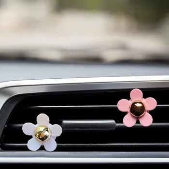 4x Бело-Розовый Универсальный Автомобильный Розеточный зажим для духов Маленькая Маргаритка Кондиционер Ароматерапевтический Зажим Для освежителя воздуха в салоне автомобиля