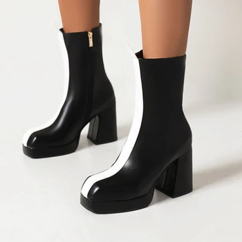 BLXQPYT Zapatos De Mujer / 2022 Модные Женские ботильоны в Европейском и Американском стиле; сезон осень-зима; Обувь на платформе и высоком каблуке; 78-2