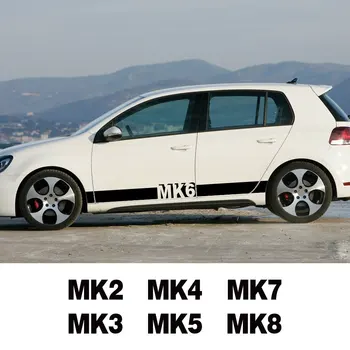 2шт Боковые Наклейки На Дверь Автомобиля, Наклейки На Юбку, Аксессуары Для Украшения Авто Пленки Для Volkswagen VW Golf 7 4 5 6 8 MK8 MK7 MK6 MK5 MK4