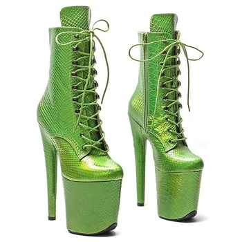LAIJIANJINXIA/ Новые Модные Женские Современные ботинки с искусственным верхом 20 см/8 дюймов Для танцев на шесте На высоком каблуке и платформе 303