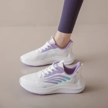 CRLAYDK 2024 Женская обувь для ходьбы Теннисные кроссовки для бега на шнуровке Легкие повседневные сетчатые спортивные кроссовки для улицы Дышащие