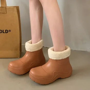 Модные женские ботинки, Новинка 2023 года, Водонепроницаемые Противоскользящие Зимние Непромокаемые Ботинки на платформе для Женщин, Zapatos De Mujer