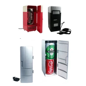 1шт Мини-USB Гаджет Настольный Маленький/Большой Размер Банок Для Напитков Охладитель Теплее Холодильника Холодильник с Внутренней Светодиодной Подсветкой USB Холодильник
