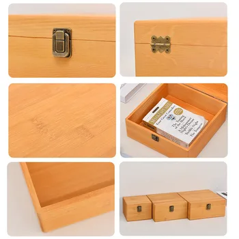 Деревянный ящик для хранения из сосны, прямоугольный, твердый, Большой емкости, Высококачественная Подарочная коробка для ювелирных изделий, органайзер для домашних вещей.