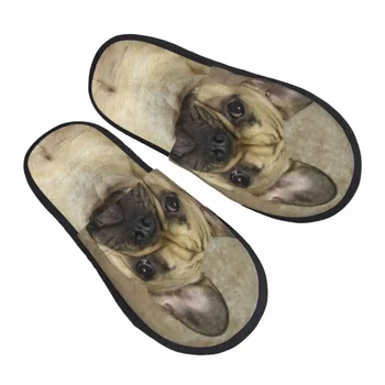 Изготовленные на заказ тапочки из пены с эффектом памяти для французского Бульдога, женские Мягкие Теплые домашние тапочки для собак
