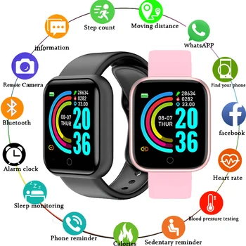 Для iPhone Xiaomi Смарт-часы Мужские женские Спортивные часы с Bluetooth, пульсометр, артериальное давление, фитнес-часы, смарт-браслет
