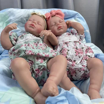 50 см Готовые Куклы Reborn Baby LouLou Twins Девочка Реалистичный Силикон Винил Новорожденный 3D Кожа Видимые Вены DIY Игрушки для девочек