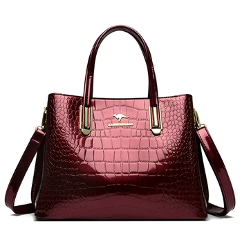 Роскошные сумки-мессенджеры с крокодиловым узором, женская сумка из лакированной кожи, модная сумка с верхней ручкой для женщин, Bolsas De Mujer