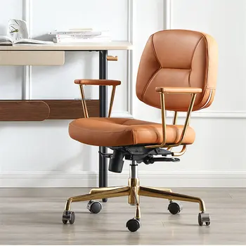 Современные кожаные офисные кресла для офисной мебели Легкое роскошное эргономичное компьютерное кресло С удобной поворотной спинкой Офисное кресло
