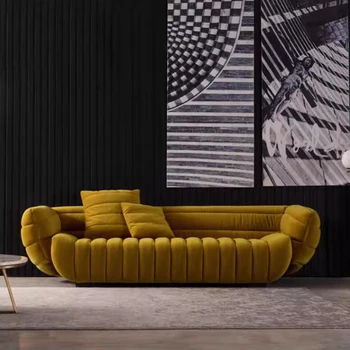 Уникальный минималистский диван, креативная спинка Minimalista, Гостиничные Желтые диваны для гостиной, Промышленный салон Канапе, Мебель для спальни