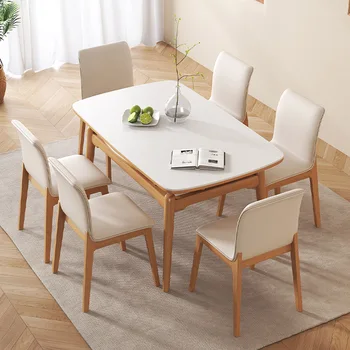 Выдвижной обеденный стол в скандинавском стиле, Белый Кухонный стол в центре, обеденный стол Многофункциональный, Бесплатная доставка, Esstische Мебель для дома