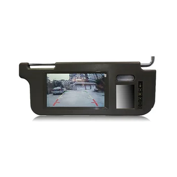 7-дюймовый черный автомобильный правый солнцезащитный козырек, экран зеркала заднего вида, ЖК-монитор, 2 канала видео
