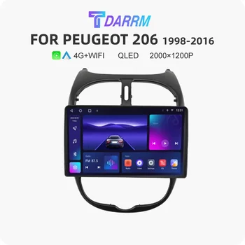 Автомобильное радио для Peugeot 206 1998-2016 Мультимедиа для Citroen C2 2004 2005-2008 Видеоплеер Android Автоматическая GPS Навигация Стерео