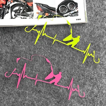 Светоотражающие аксессуары для мотоциклов Heartbeat Fishing Moto Stickers для Kawasaki Z900 KTM Yamaha MT 07 MT 09 Honda CB650R Vespa