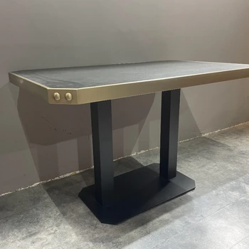 Коммерческий современный обеденный стол для ресторана, прямоугольные столы и стул из искусственного мрамора для кафе