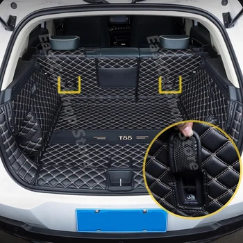 Для Bestune T55 2022 2023 Автомобильный кожаный коврик для багажника Лоток для подкладки багажника Защитный Водонепроницаемый Коврик для груза Аксессуары