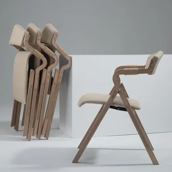 Обеденный стул из изогнутого дерева, современный простой ретро-стул с откидной тканевой спинкой, кафе, ресторан, досуг, кабинет, ожидание