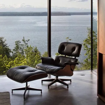 Высокое кресло для гостиной из натуральной кожи, оттоманка для пожилых людей, офисные кресла для отдыха, мебель для дома