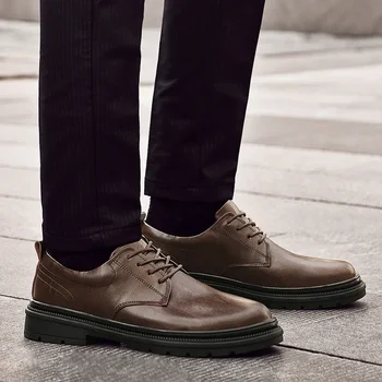 2023 Новые модные мужские туфли-оксфорды, Кроссовки, Мужская повседневная прогулочная обувь на шнуровке, Мужская уличная рабочая обувь, Мужская обувь для мужчин