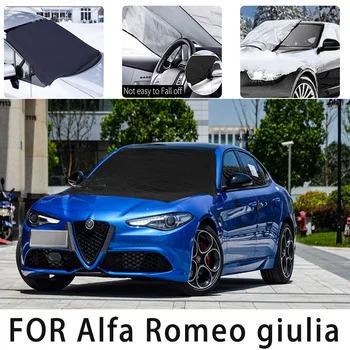 Снежный покров для автомобиля, передняя крышка для Alfa Romeo giulia, защита от снега, теплоизоляция, затенение и защита от ветра, автомобильные аксессуары