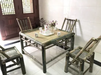 Изготовленный на заказ бамбуковый чайный столик, стул, домашний квадратный стол, китайский бамбуковый стол, древняя мебель дзен, бамбуковый журнальный столик.