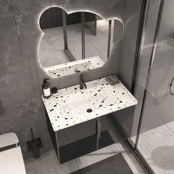 Современный и минималистичный шкаф для ванной комнаты, интеллектуальная комбинация умывальников