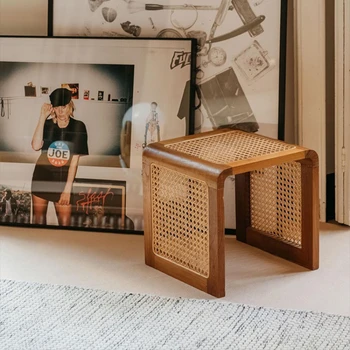 Плетеная мебель ручной работы из ротанга, Роскошный Журнальный столик из японского массива Дерева, Ретро Креатив