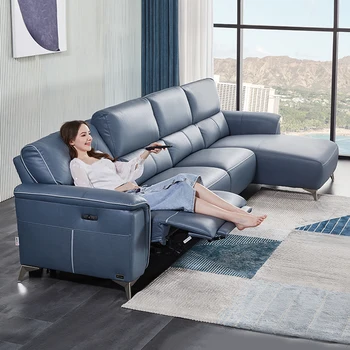 Первоклассная современная ткань с простой технологией, электрический угловой диван для гостиной, высококачественная домашняя мебель, диван