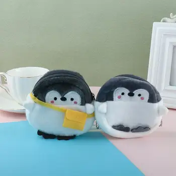Милый Плюшевый пингвин Мини для девочек Кошелек на молнии Кошельки Корейская сумка для денег Женский кошелек для монет Держатель для карт